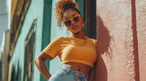 girl  form fitting shirt focuses  body positive content  fashion