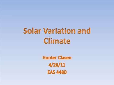 solar variation  climate powerpoint