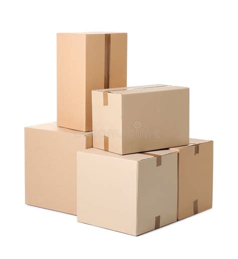 cardboard boxes   packaging symbols  background parcel delivery stock image