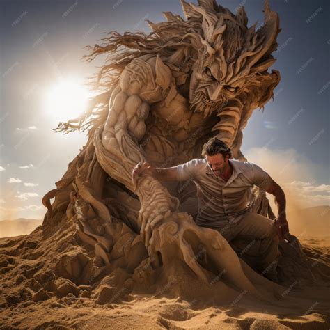 Premium Photo | Surreal Sands Clash of Titans Transformed by Rim and