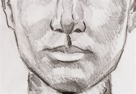 Woman Lips Pencil Drawing on Paper, Eye Contact. Stock Illustration ...