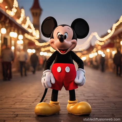 classic mickey mouse cartoon character stable diffusion