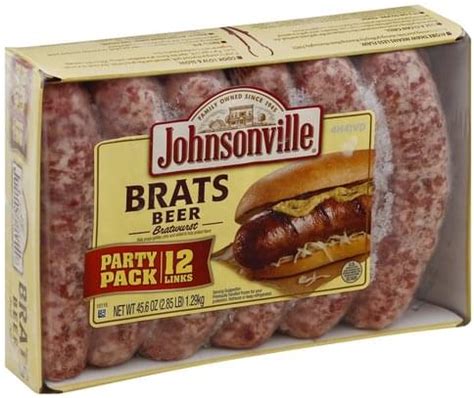 Johnsonville Beer, Party Pack Brats - 12 ea, Nutrition Information | Innit