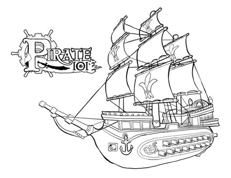 Coloriage Bateau Pirate avec canons dessin gratuit à imprimer