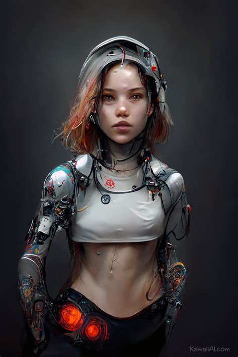 Cyborg girl futuristic AI artwork - Kawaii AI