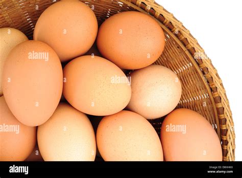 Eggs in Basket Stock Photo - Alamy