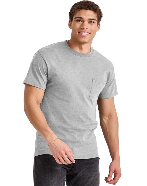 Hanes Men's Comfort Soft Cotton Pocket T-Shirt, Short Sleeve, Crewneck