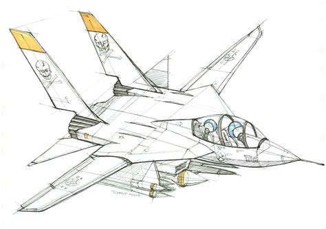 drawing jet fighter