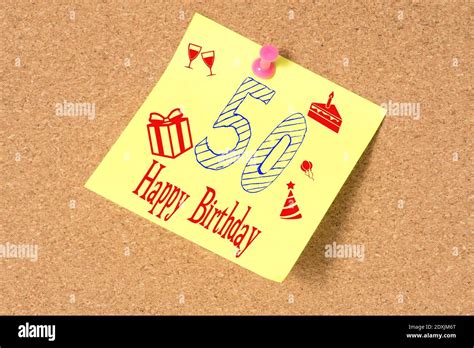 Pinnwand und alles gute zum 50. Geburtstag Stockfotografie - Alamy