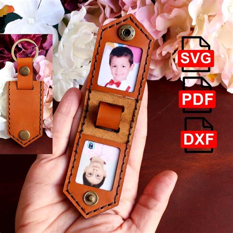 leather keychain template leather keychain pattern  photo digital