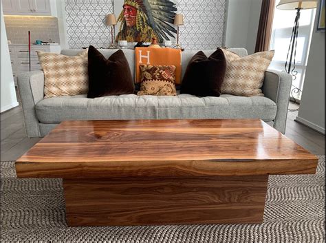 Rustic Coffee Table, Walnut Coffee Table, Live Edge Coffee Table, Mid ...