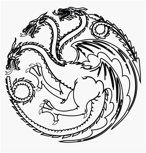 Black And White House Targaryen Sigil , Png Download - Free Printable ...