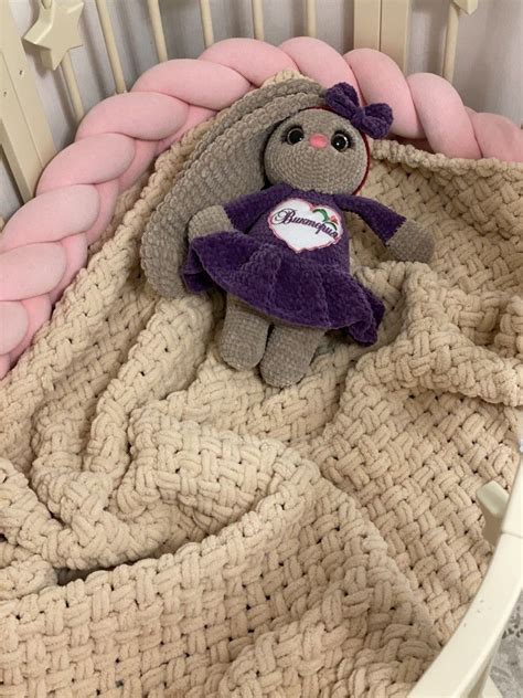 Вязаный плед, Вязаные игрушки Crochet Throw, Archie, Merino Wool ...