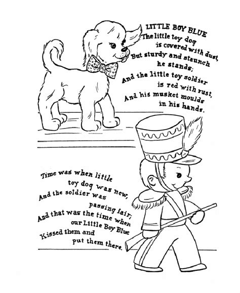 Little Boy Blue Nursery Rhymes Coloring Page - Free Printable Coloring ...