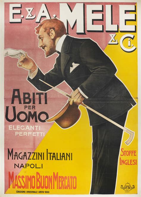 Italian Fashion Advertising Poster 'Mele & Cie' 1899 - Vintage Posters