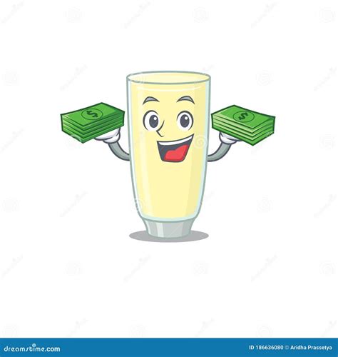 A Wealthy Screaming Orgasm Cocktail Cartoon Character with Much Money