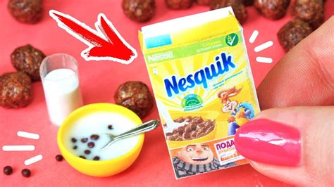 🌟 ХЛОПЬЯ НЕСКВИК для КУКОЛ 💖ЕДА для кукол СВОИМИ РУКАМИ 😍 Nesquik DIY ...