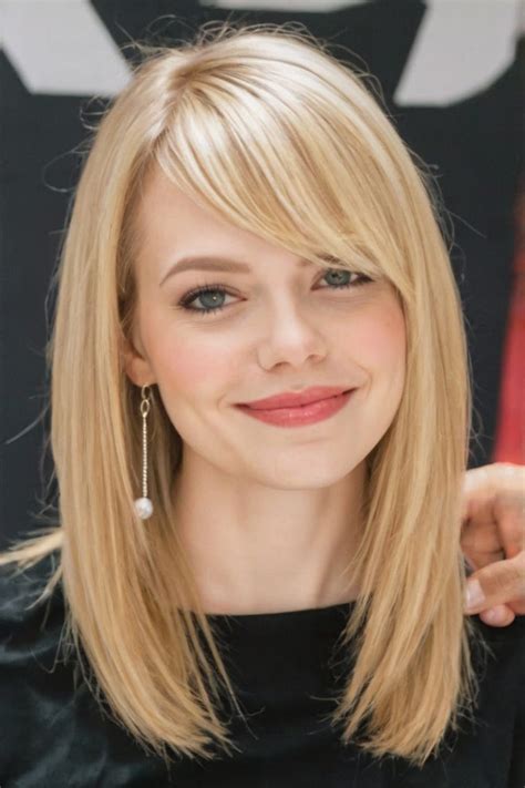 stunning lob haircut  bangs styles   bangz hair design