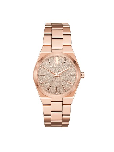 Michael Kores Channing 36mm PVD Steel Grain Pave Dial Ladies Quartz ...