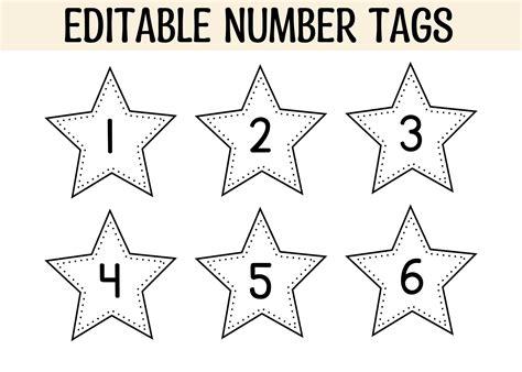 Stars Number Labels, Classroom Numbers, Printable Star Number Labels