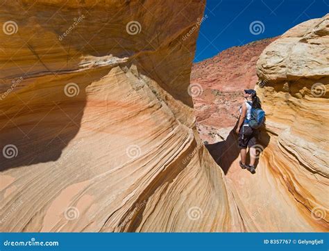 Hiking Coyote Buttes stock image. Image of america, barren - 8357767