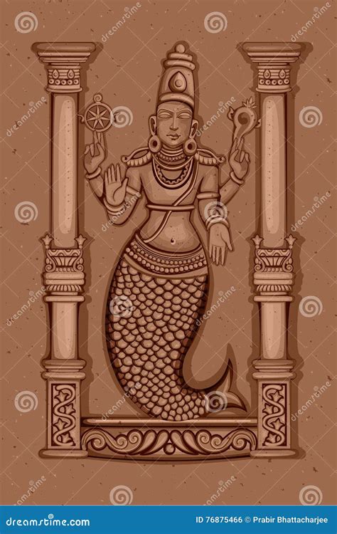 Matsya.The First Avatar Of Vishnu. Zen Art. Illustration. Cartoon ...