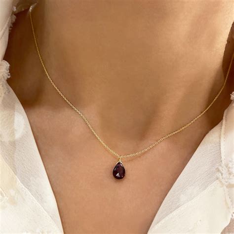 Garnet Necklace - Etsy