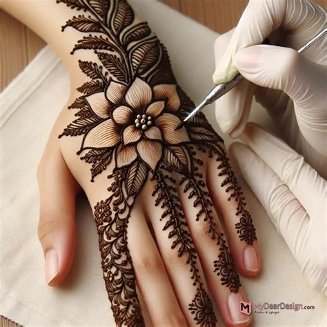 amazing ashoka tree flower mehndi designs
