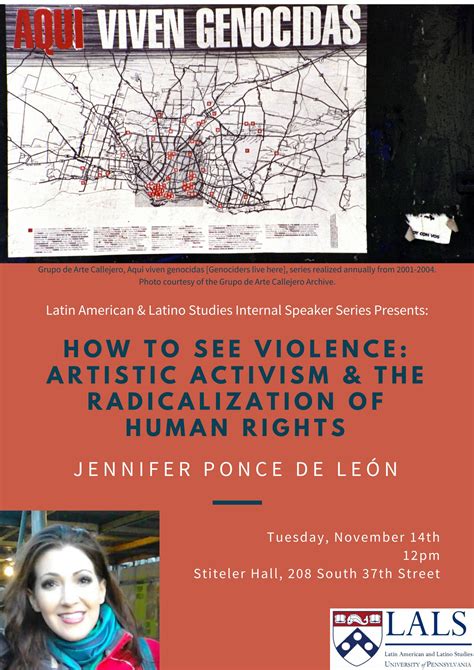 Jennifer Ponce de Leon, Assistant Profesor of English, "How to See