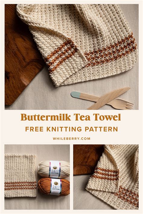 Free farmhouse kitchen towel knitting pattern buttermilk tea towel ...