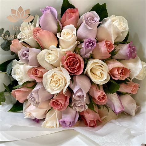 Top 50+ imagen ramo de rosas color pastel - Abzlocal.mx