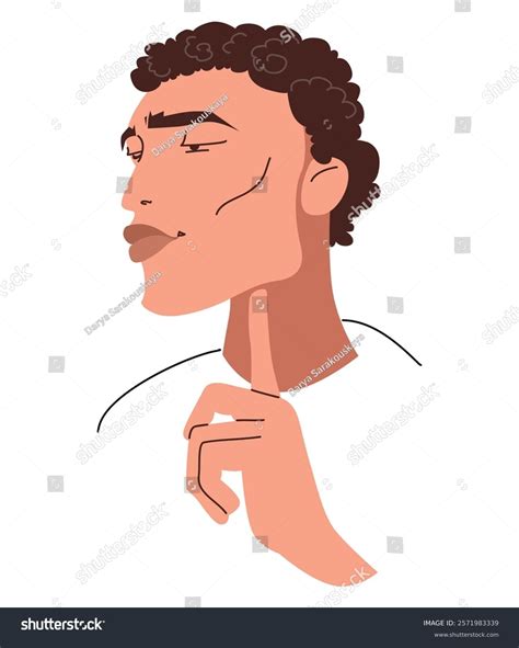 Mewing Trend Man Big Jaw Illustration Stock Vector (Royalty Free