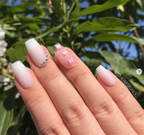 30 Gorgeous Baddie White Nails With Butterflies Ideas