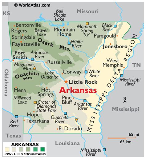 Thông tin, bản đồ bang Arkansas (Mỹ) năm 2025 | Map of Arkansas