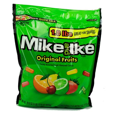 Mike and Ike Original Fruit Chewy Candy BULK 1.8 Lbs Resealable Bag