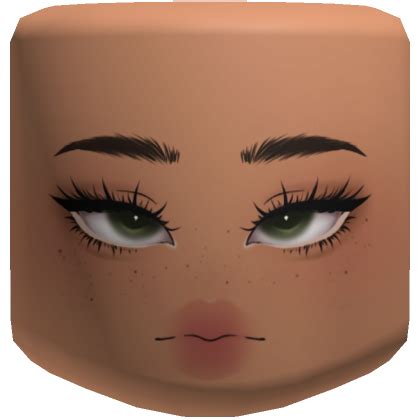 Cute Freckled Green Eyed Blushing Makeup Face's Code & Price - RblxTrade