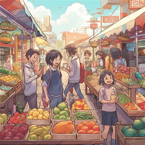 Premium AI Image | Illustration of children's cartoons in a crowded ...