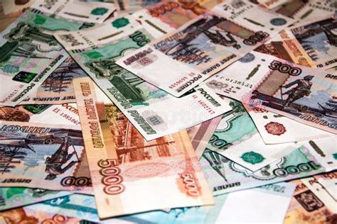 Banknotes Of The Russian Currency Of Different Denominations Stock ...