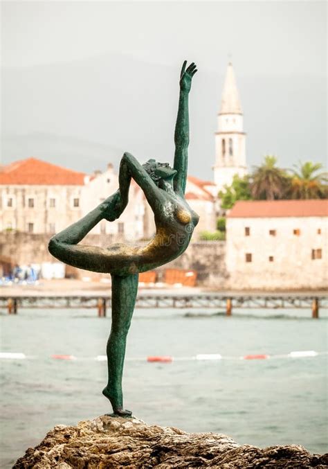 Beautiful Bronze Monument Symbol of City Budva, Montenegro Stock Image ...