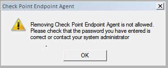 Uninstall Endpoint Security Agent - Check Point CheckMates