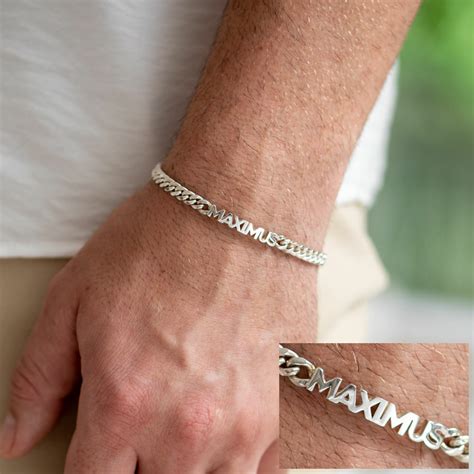 mens sterling silver bracelets personalised jewellery  silvery sa