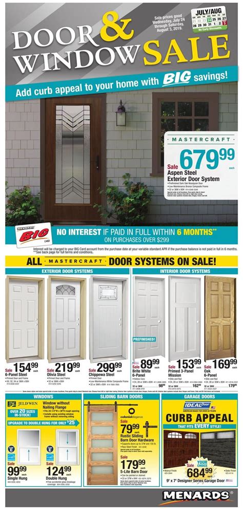 Menards Door and Window Sale Weekly Ads & Special Buys from July 24