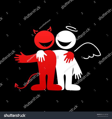 Angels Demons Symbols Good Evil Stock Vector (Royalty Free) 302168768