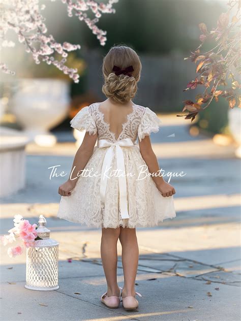 Flower Girl Dress Bohemian Flower Girl Dress Rustic Flower - Etsy Australia
