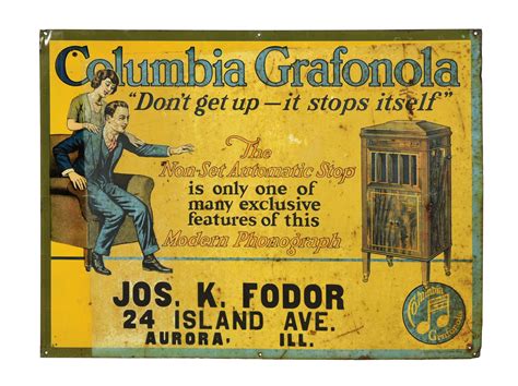 Lot Detail - COLUMBIA GRAFONOLA SIGN.