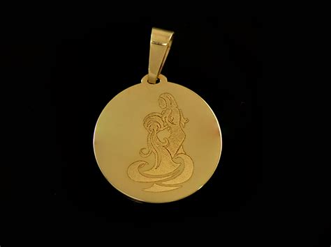 Златна зодия Водолей в кръгла форма | Golden Molden