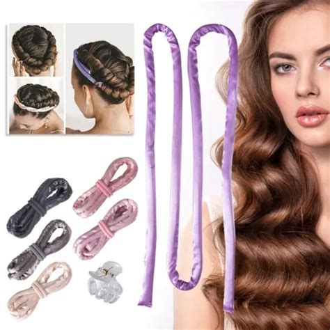 SOFT SILK HAIR Curlers No Heat Lazy Hair Rollers Solid Color Curling ...