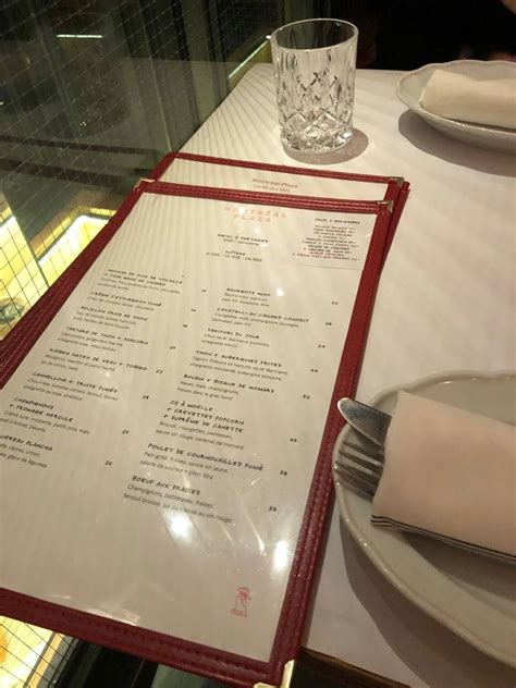 Menu at Montréal Plaza restaurant, Montréal, Rue St-Hubert