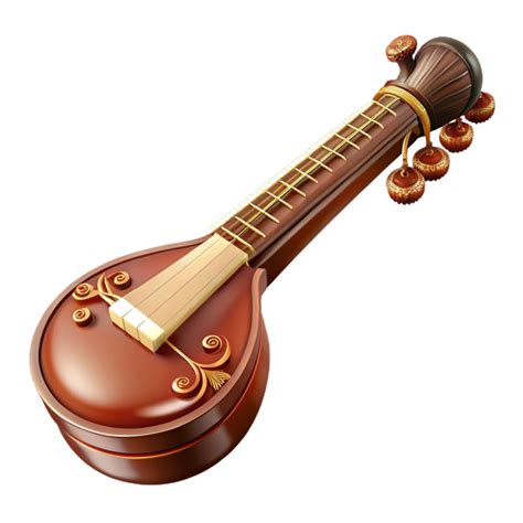 magnificent bohemian sitar wooden body intricate carvings soft