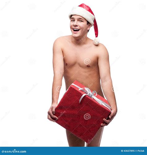 Funny naked young man stock image. Image of christmas - 43637895